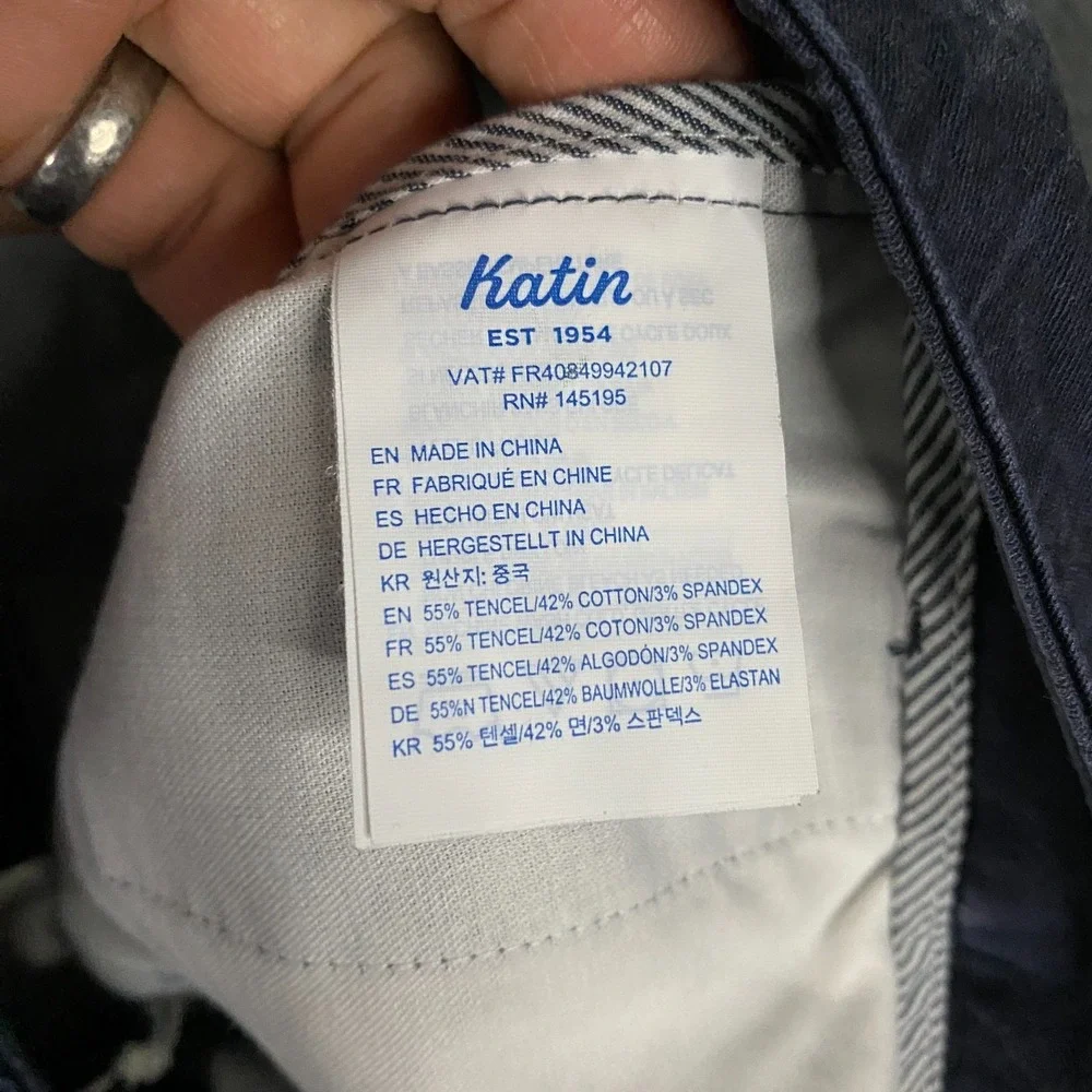 Katin Corey Chino Pant Mens 32x32 Slim Straight Leg Cotton Stretch Polar Navy